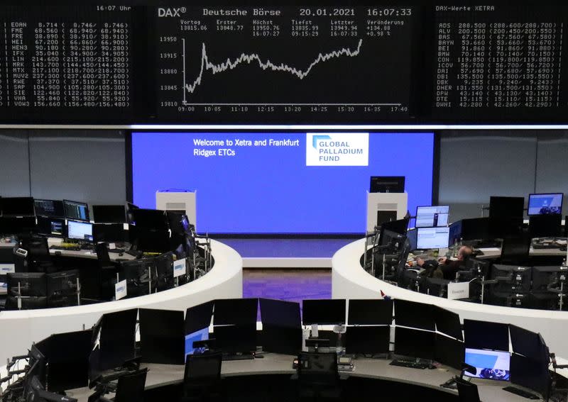 The German share price index DAX graph is pictured at the stock exchange in Frankfurt