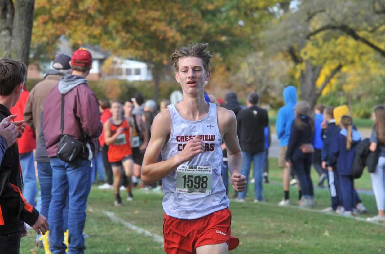 Crestview's Cooper Brockway at last year's Division III regional meet.