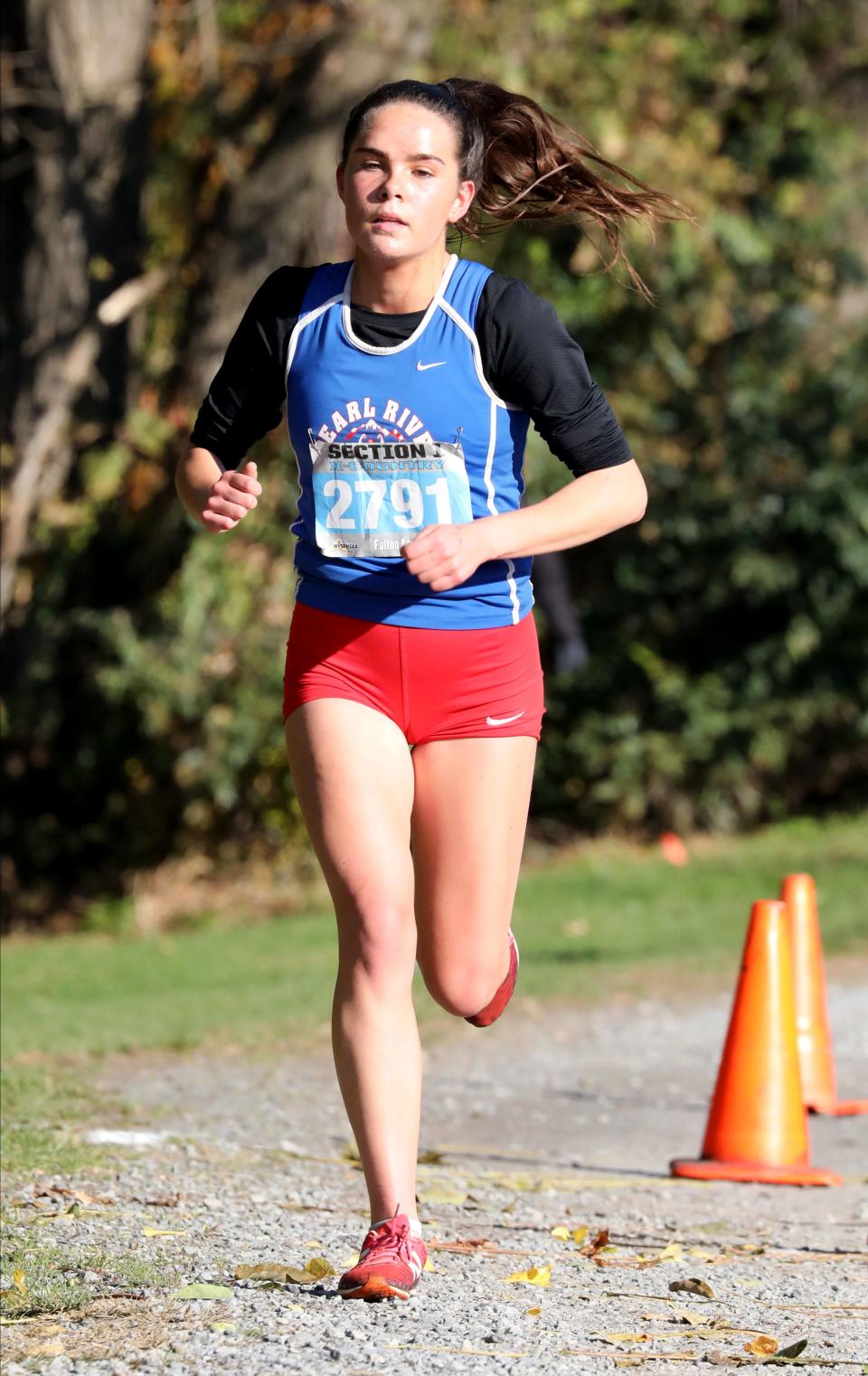 Una Boylan from Pearl River runs in the girls Section One Class B cross country championships at Bowdoin Park in Wappingers Falls on Saturday.