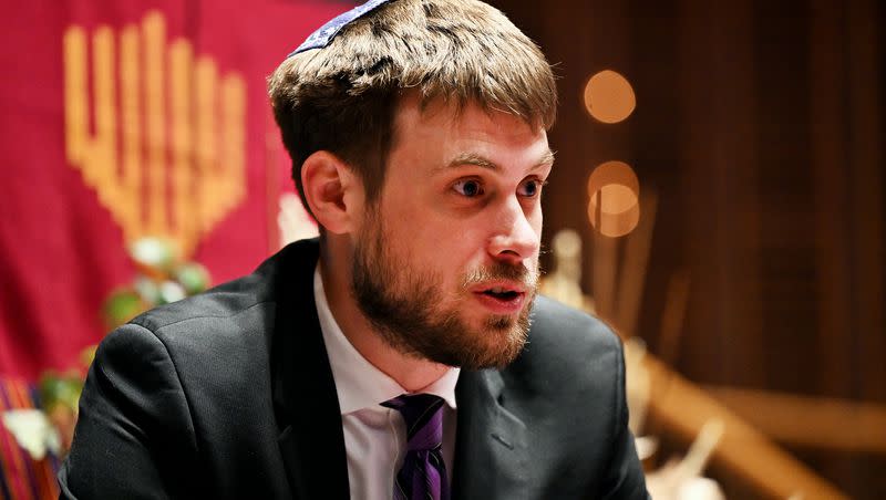 Rabbi Samuel Spector, of Congregation Kol Ami in Salt Lake City, discusses the conflicts in Ukraine and also Israel during an interview on Friday, Jan. 12, 2024.