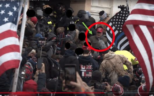 Video footage alleges to show Mr Klein wearing a red “Make America Great Again” cap and that he was “resisting officers, attempting to take items from officers, and assaulting officers with a riot shield.” - FBI