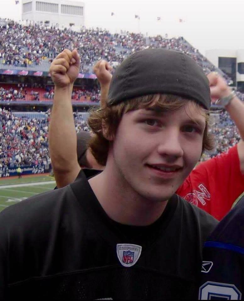 Simpler times: Devin Roberts at a football game in Boonsboro, MD.
