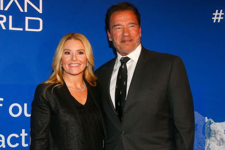 Arnold Schwarzenegger y su pareja, Heather Milligan, en enero pasado