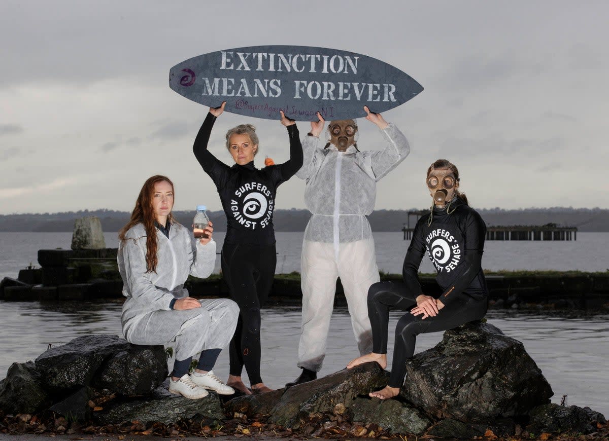 (left to right) Helen Armstrong, Ali Bryans, Aine McAuley and Carla Magee from Surfers Against Sewage (PA)