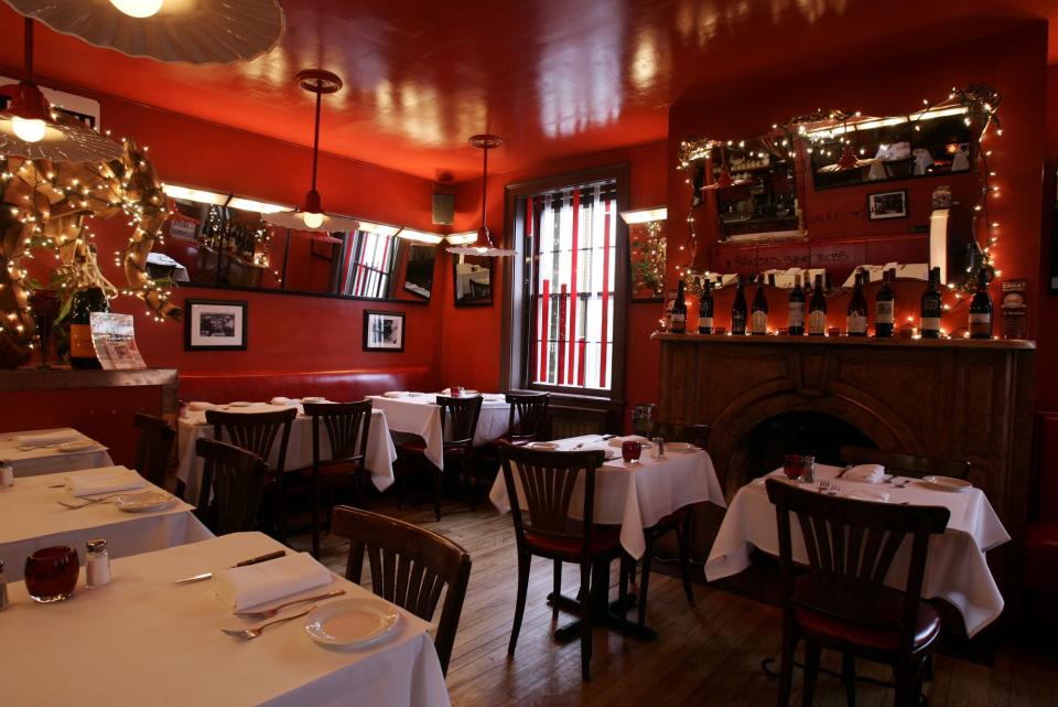 The dining room at Le Bouchon on Main Street in Cold Spring.