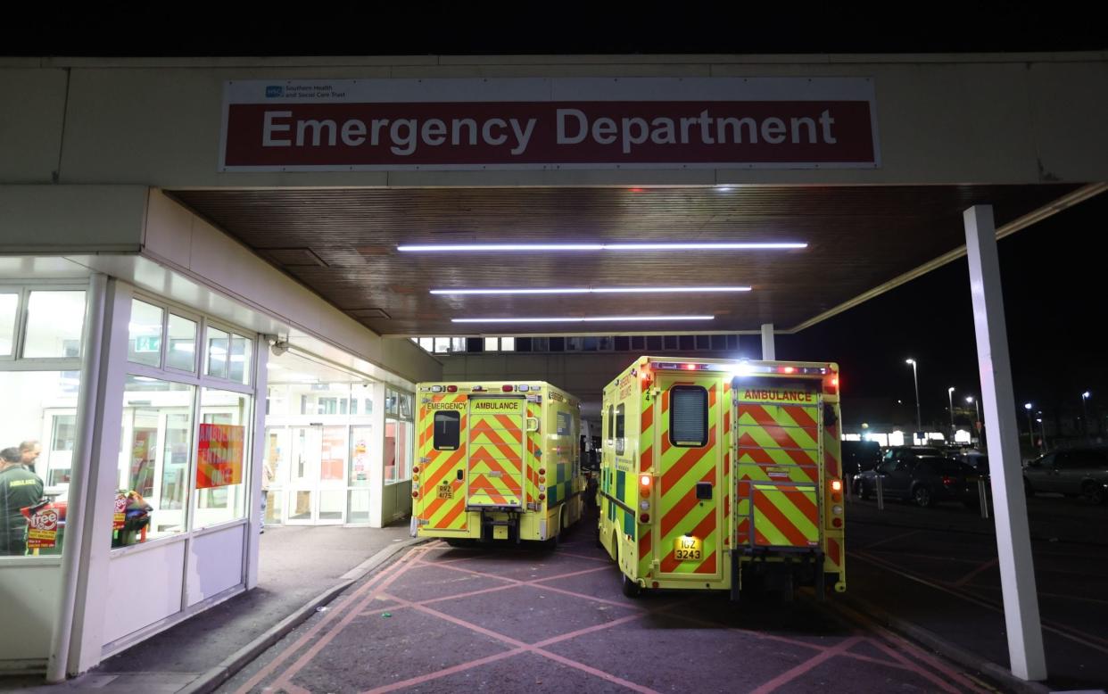 Ambulances outside of an emergency department - Liam McBurney/PA