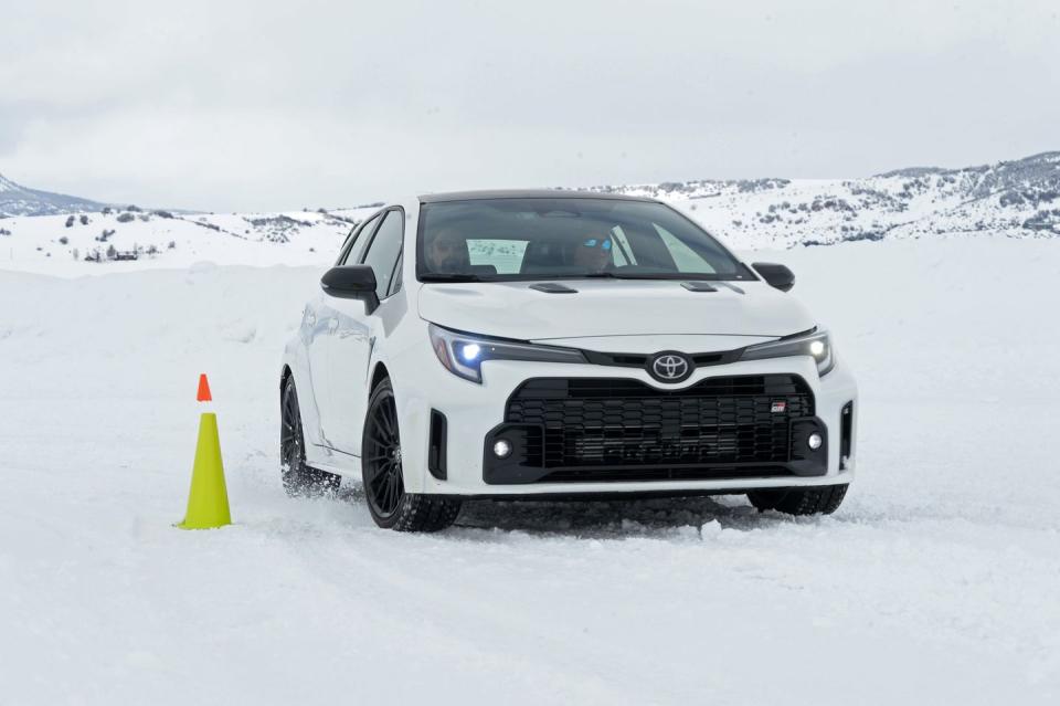 toyota gr corolla at bridgestone winter driving school ice track