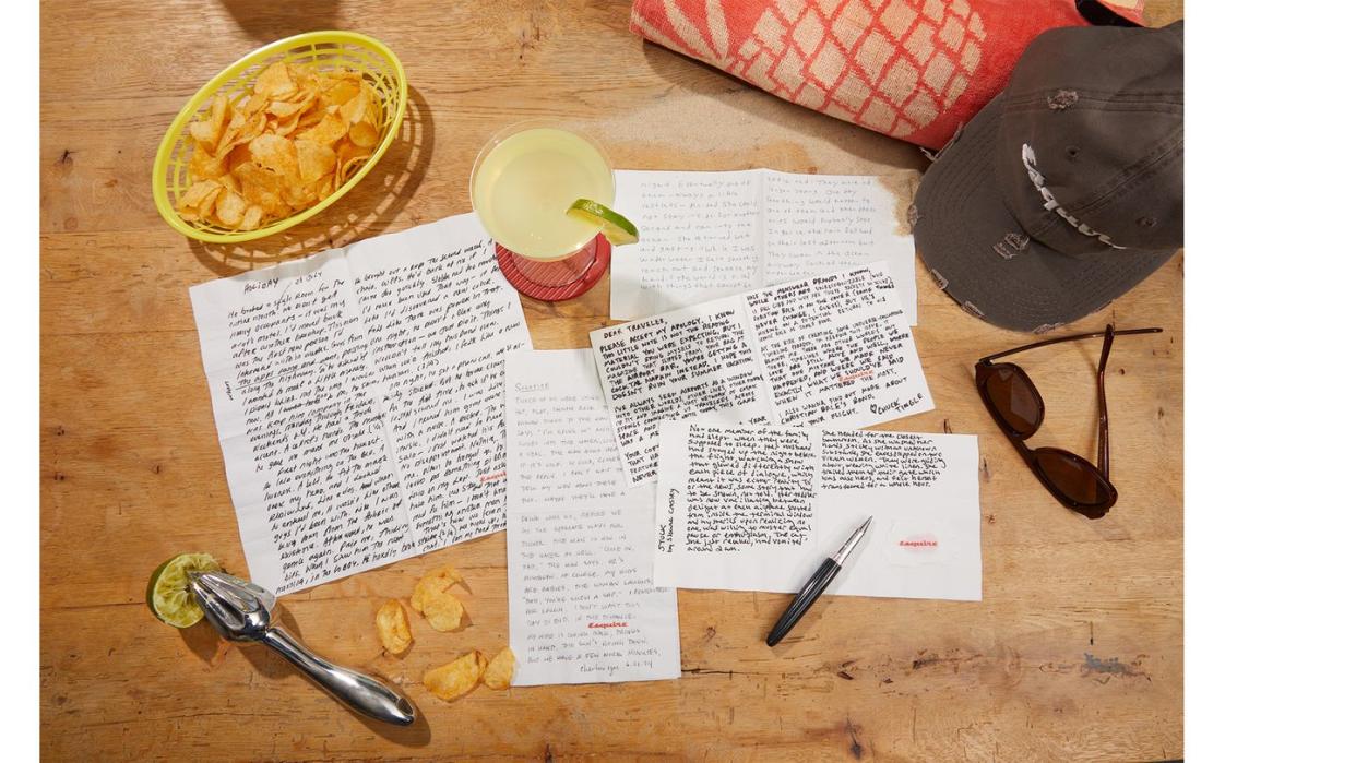 a table with food and glasses