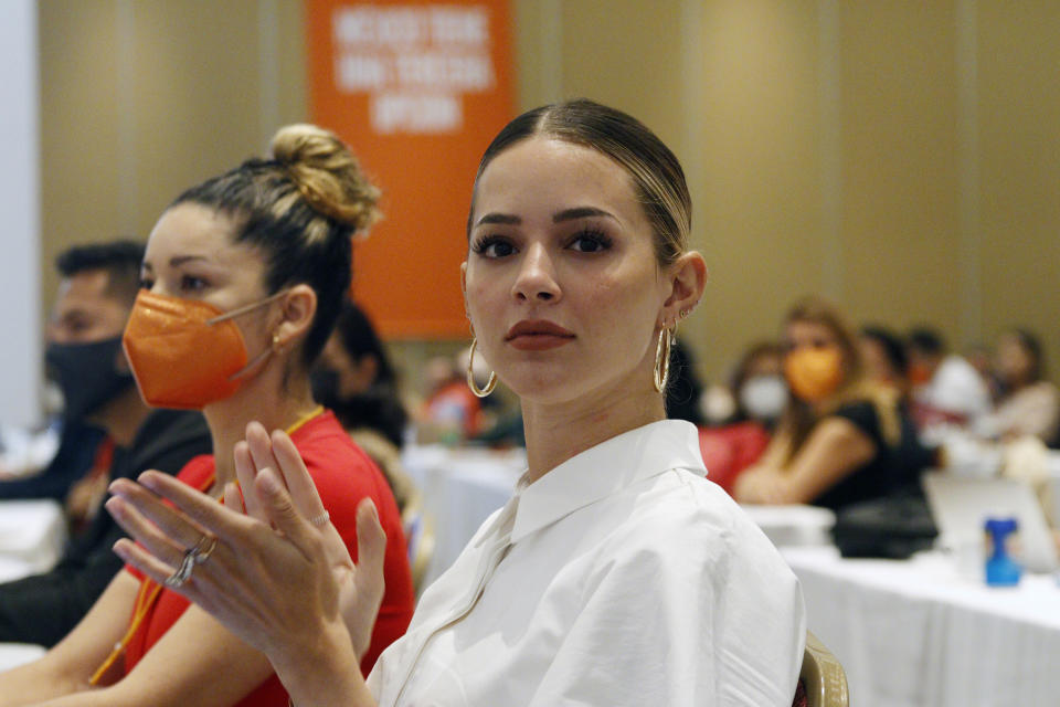 MEXICO CITY, MEXICO - JULY 5, 2021: Mariana Rodriguez Cantu, wife of the governor-elect of the state of Nuevo Leon and fashion influencer and businesswoman, during the XXI Session of the National Council on July 5, 2021 in Mexico City, Mexico. (Photo credit should read Luis Barron / Eyepix Group/Barcroft Media via Getty Images)