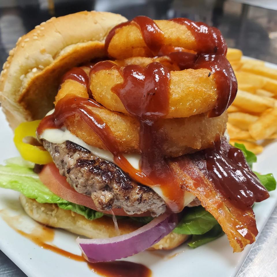 Try the Rodeo Bomber at Scotties Pub on Burger Monday, when all specialty burgers are only $10.