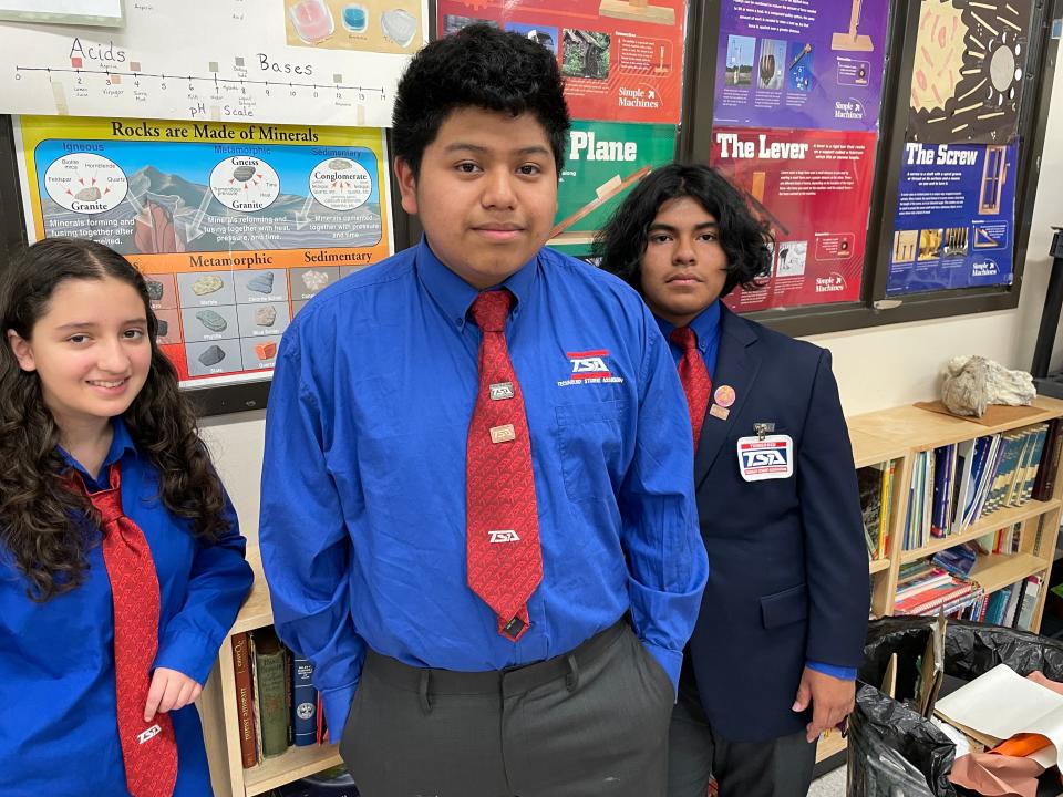 Look good, feel good is the approach for Northwest Middle School STEM students (from left) Keyla Fuentes-Arita, Francisco Sebastian-Domingo and Anderson Vasquez-Francisco.