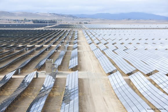 Large-scale solar plant in the desert.