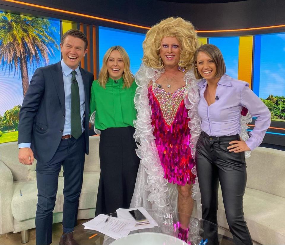 karl Stefanovic on the Today show as a drag queen