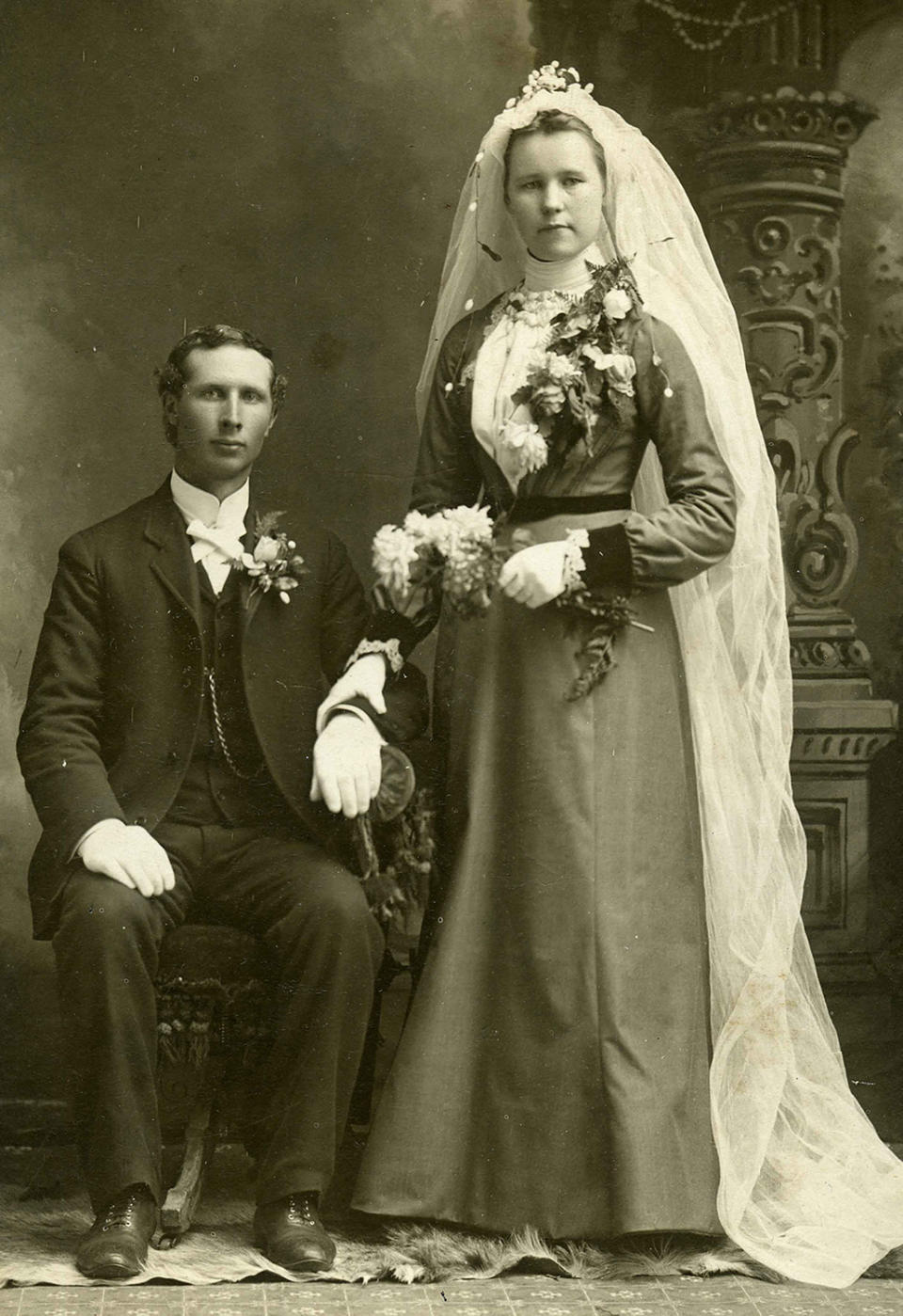 <p>Co-owner Frank Maresca came up with the idea for the exhibit having initially considered creating a book with the same name. (Pictured: Vintage wedding portraits from “I Do, I Do” exhibit) </p>
