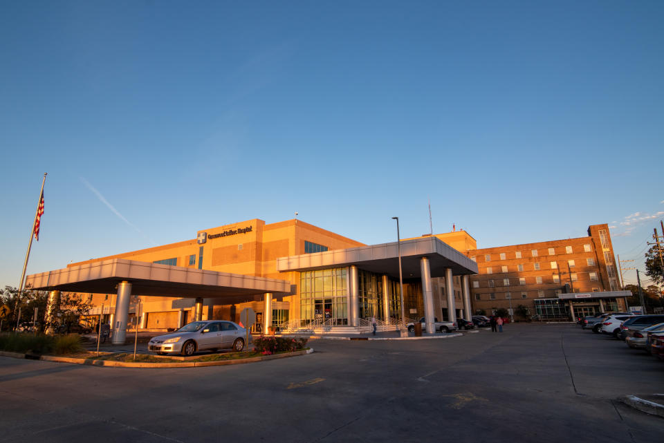 Like many health care facilities in rural Mississippi, the Greenwood Leflore Hospital is struggling to stay open. The 208-bed facility serves a large portion of the upper-central Delta region. (Timothy Ivy for NBC News)