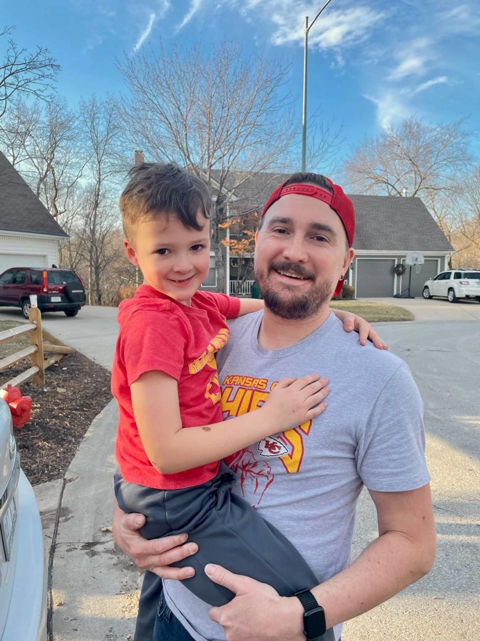 Eli Waterman finds his son, 7-year-old Atticus, already rooting for the Kansas City Chiefs.