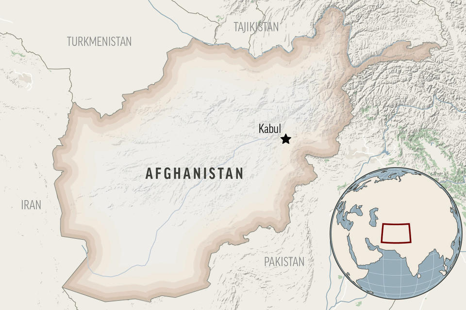 This is a locator map for Afghanistan with its capital, Kabul. (AP Photo)