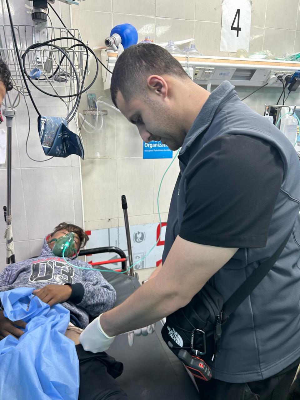 Dr. Thaer Ahmad, a Palestinian American emergency medicine specialist in Chicago, volunteers at Nasser Hospital in southern Gaza in January 2024.