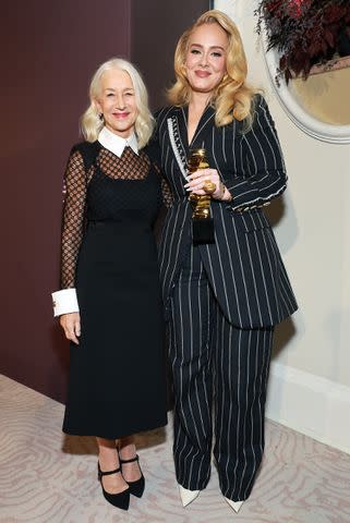 <p>Matt Winkelmeyer/The Hollywood Reporter via Getty Images</p> Helen Mirren and Adele on Dec. 7, 2023