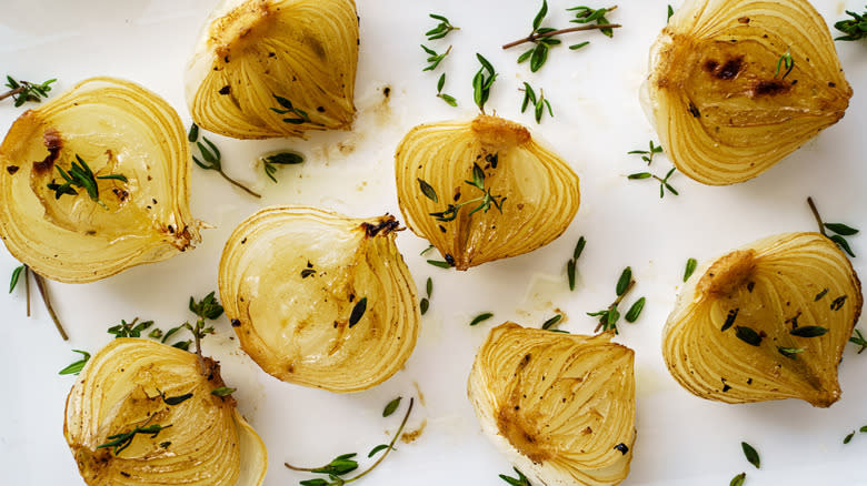 Grilled onion halves