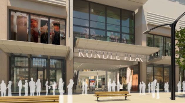 An artists' impression of the new Rundle Place building, to be built in Rundle Mall.