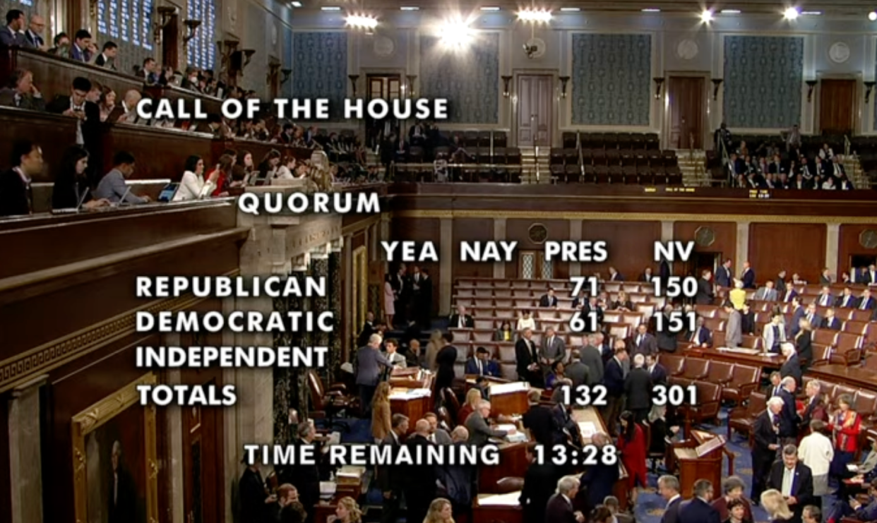 The House has gavelled in ahead of the second vote on Jim Jordan for speaker (Screenshot / The Washington Post)