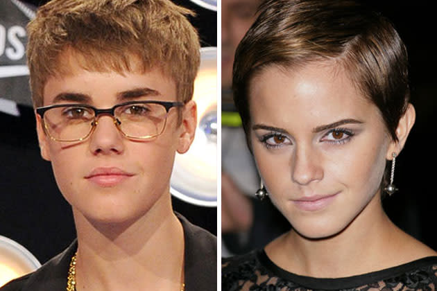 Justin Bieber und Emma Watson tragen die einflussreichsten Frisuren 2011 auf ihren prominenten Köpfen (Bilder: ddp)