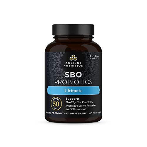 7) Probiotics by Ancient Nutrition, SBO Probiotics Ultimate 50 Billion CFUs*/Serving, Digestive and Immune Support, Gluten Free, Ancient Superfoods Blend, 60 Capsules