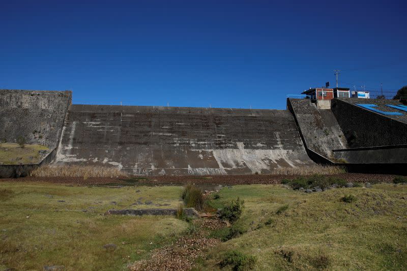 The retaining wall of Villa Victoria Dam is pictured in Villa Victoria