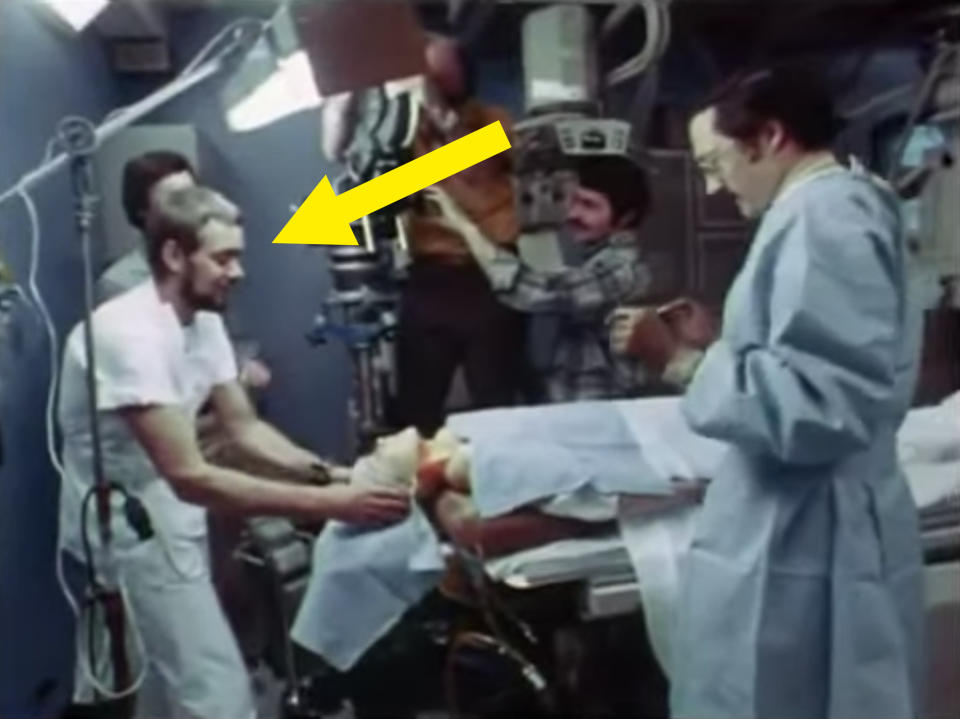 arrow pointing to Bateson as a hospital nurse