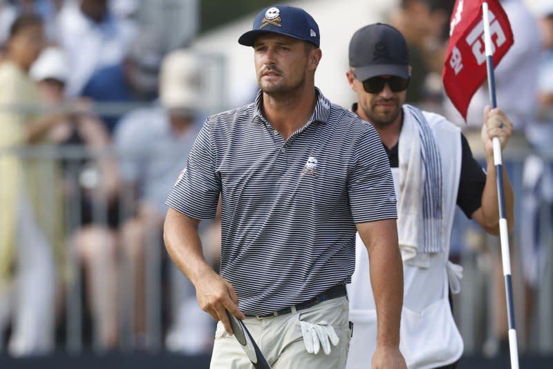 Bryson DeChambeau reacts after missing a putt during the final round of the 124th U.S. Open on Sunday at Pinehurst Resort & Country Club in Pinehurst, N.C. Photo by John Angelillo/UPI