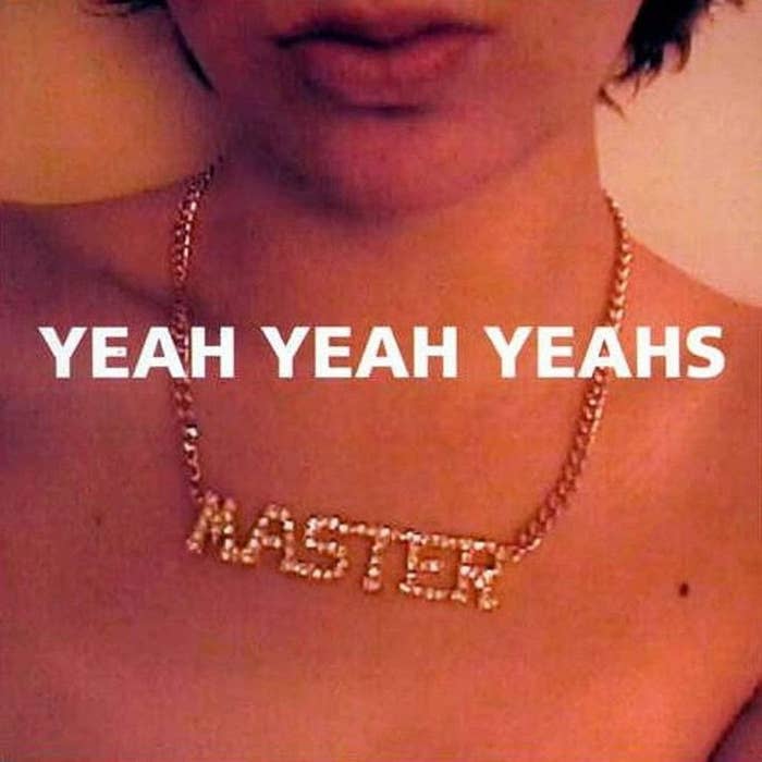 Album cover with a close-up photo of a woman with a necklace that reads "MASTER"