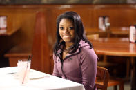 <p>Olympic gold medalist Simone Biles before her interview with Yahoo Global News Anchor Katie Couric at John’s Pizzeria in New York City on Nov. 18. (Gordon Donovan/Yahoo News) </p>