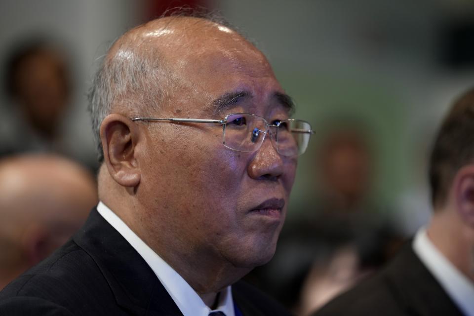 Xie Zhenhua, China special envoy for climate, attends an event at the COP28 U.N. Climate Summit, Saturday, Dec. 9, 2023, in Dubai, United Arab Emirates. (AP Photo/Kamran Jebreili)