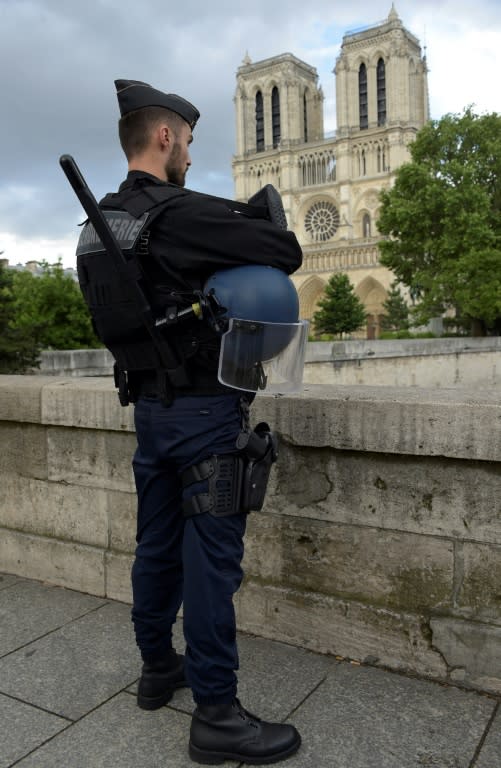 Police at the area after the attack