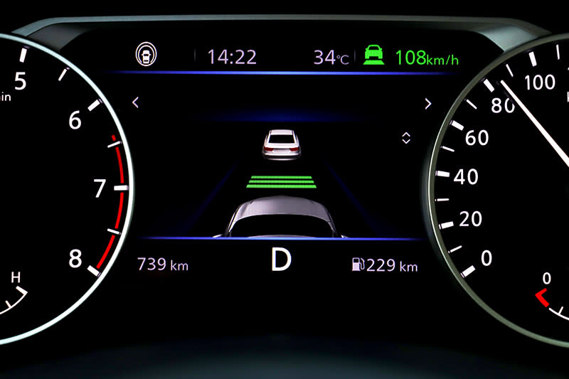 全車系標配ICC智慧型全速域定速控制，作動時速為0～144km/h，離前車距離較其它車型來得稍近。