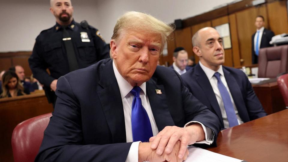 PHOTO: Former President Donald Trump sits in the courtroom during his hush money trial at Manhattan Criminal Court, May 30, 2024, in New York City.  (Michael M. Santiago/Pool via Reuters)