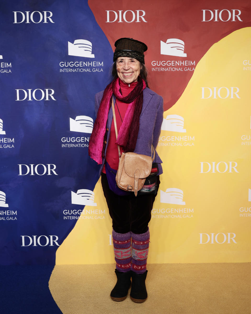 Cecilia Vicuña arrives at an event at the Guggenheim in 2021