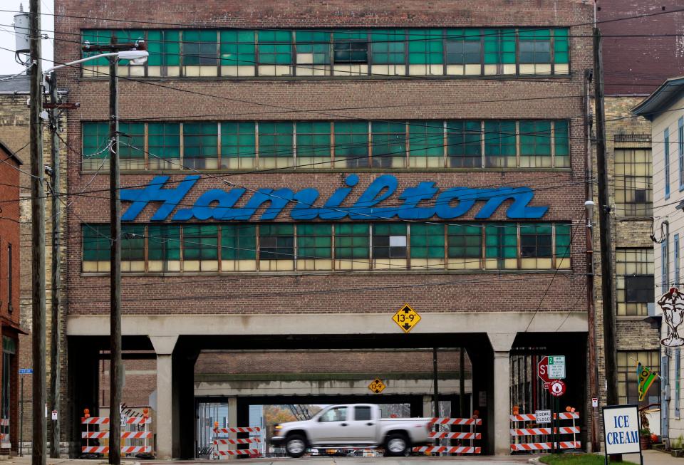 A truck passes Thermo Fisher Scientific in Two Rivers in 2011.