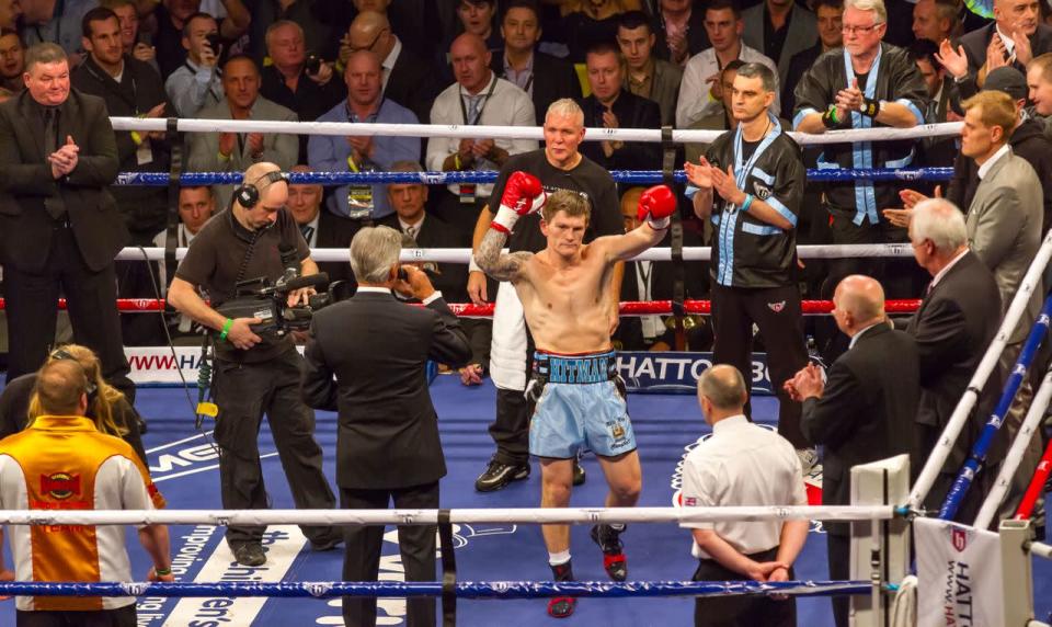 Ricky Hatton given a hero's reception by the crowd  (photo: Neill Hamersley)