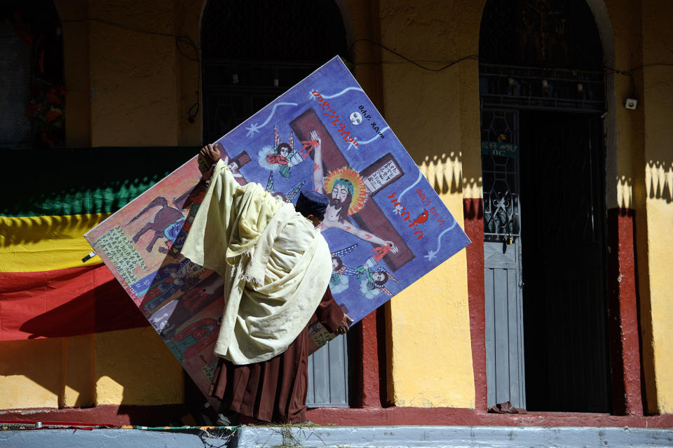 A priest prepares for Epiphany celebrations in Ethiopia