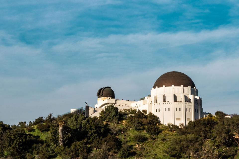 Observatory in Griffith Park that is a great tourist destination for views of Los Angeles and hiking