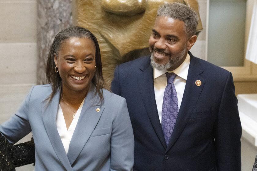 Sen. Laphonza Butler, D-Calif., and Rep. Steven Horsford, D-Nev., in Washington.