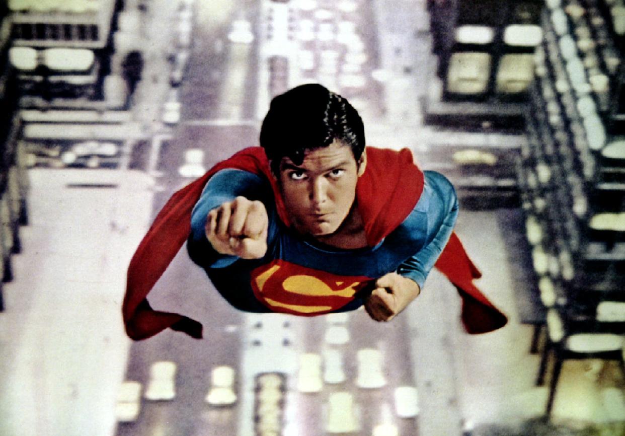 Christopher Reeve as Superman.
