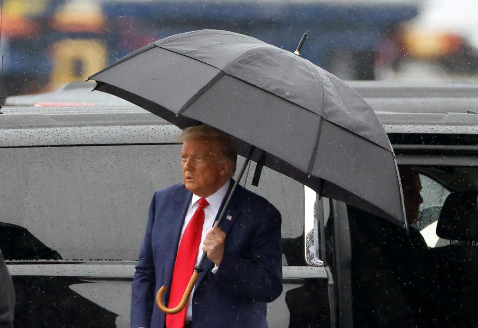 Donald Trump claimed he witnessed “filth” and “decay” in Washington DC after his arraignment on 3 August. (Getty Images)