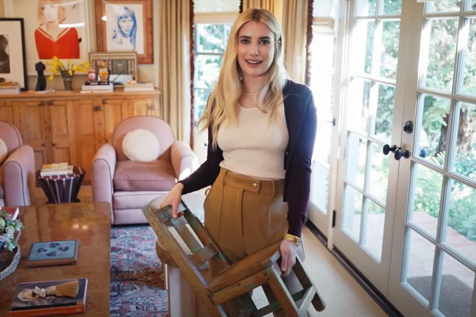 <p>Architectural Digest/YouTube</p> Emma Roberts