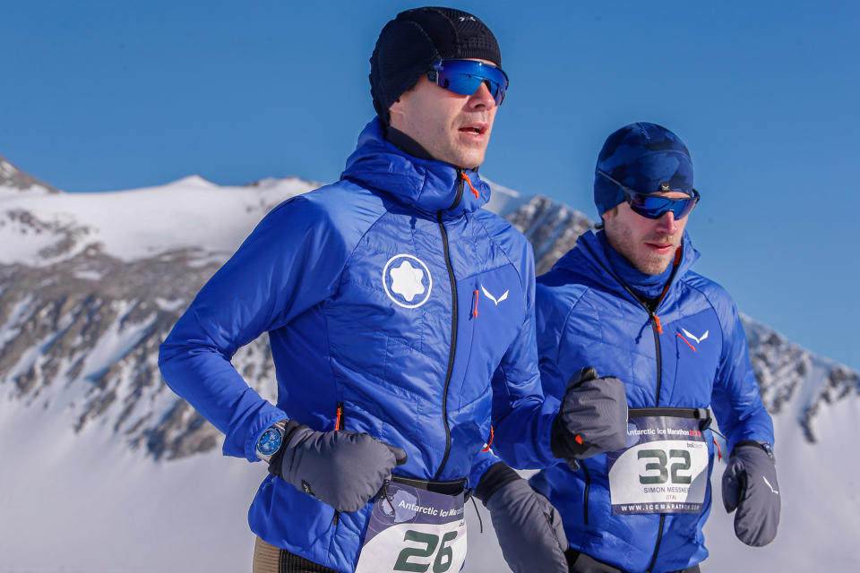 Messner and Lecamp run the Ice Marathon; (photo/Montblanc)