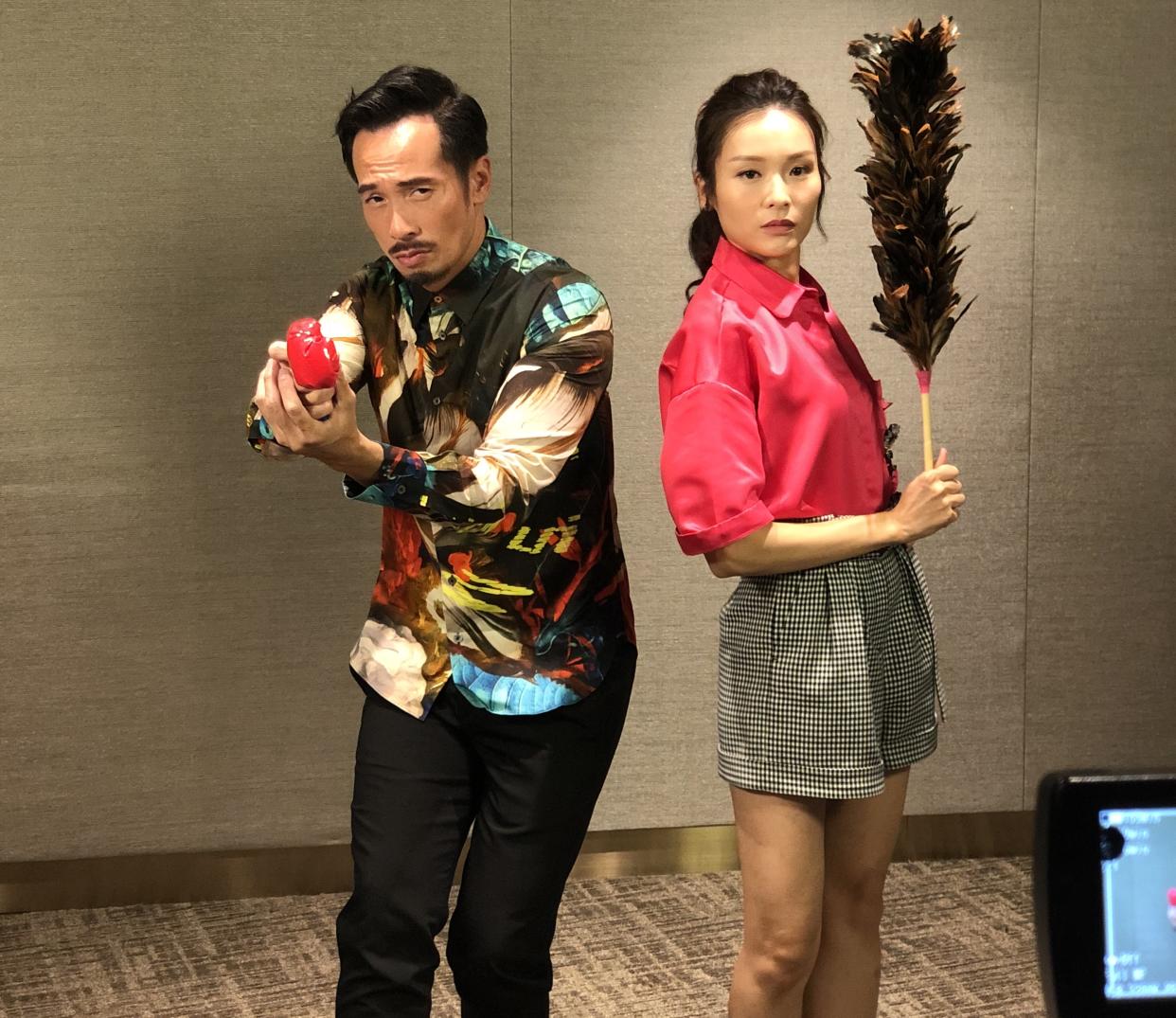 Moses Chan and Ali Lee share funny antics for the camera. (PHOTO: Sheila Chiang/Yahoo Lifestyle Singapore)