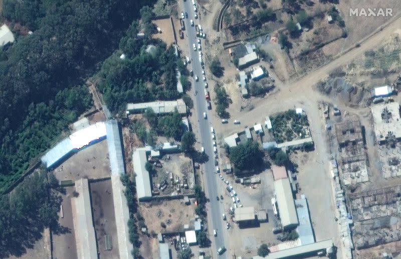 Vehicles queue for gas in Mekelle, Ethiopia