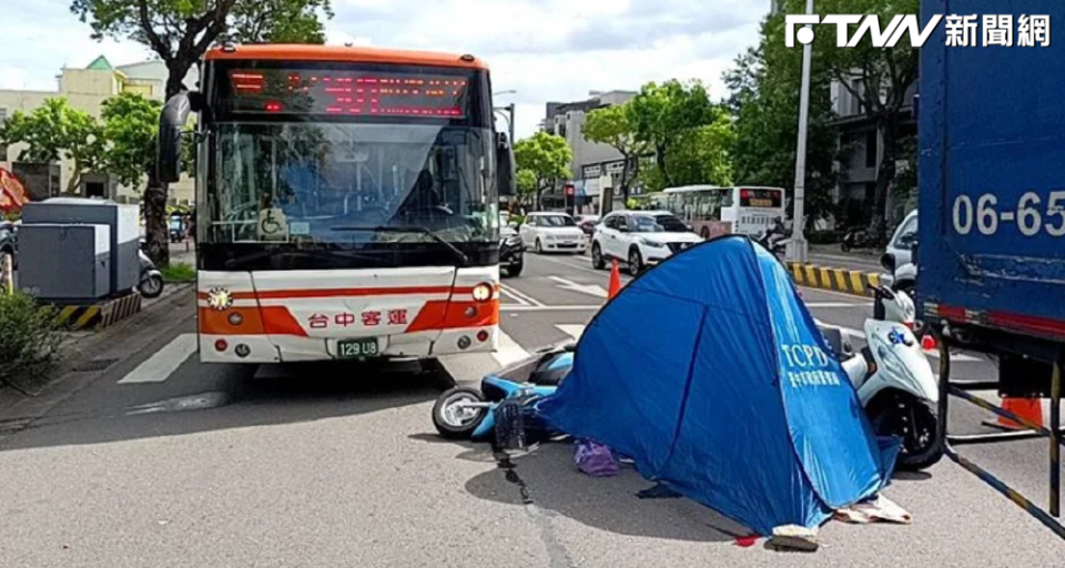 台中市潭子區12日上午7點多發生一起死亡車禍。（圖／翻攝畫面）